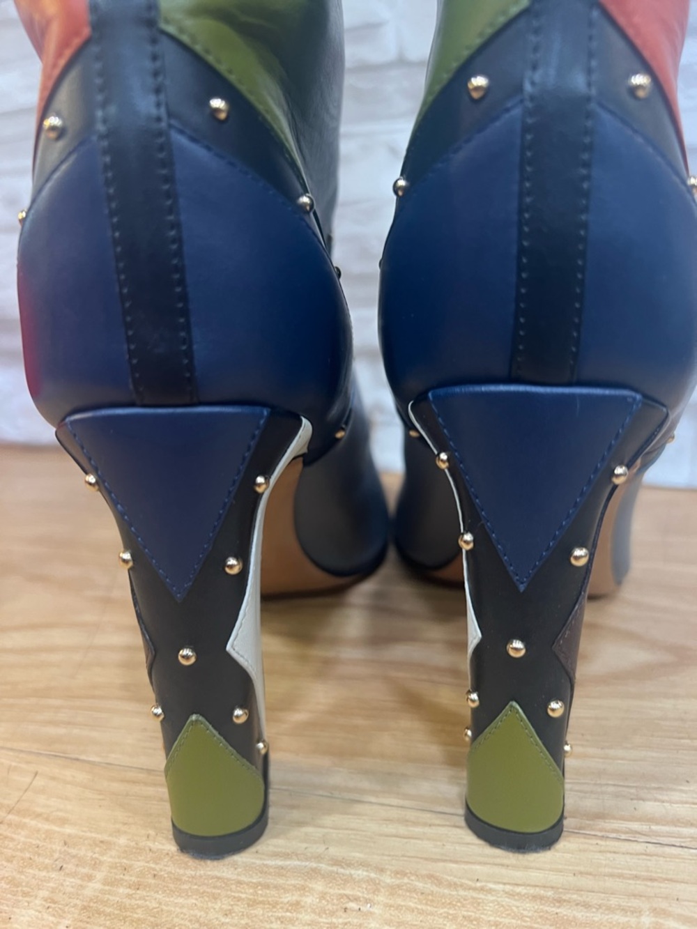 Valentino Garavani Multicolor Patchwork Leather Knee Boots - Picture 5 of 16
